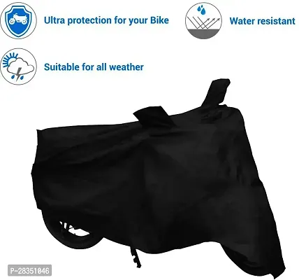 Water-Resistant Two Wheeler Bike Cover For Tvs Victor New Black-thumb3