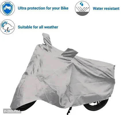 Water Repellent Two Wheeler Cover For Bajaj Boxer Silver-thumb3