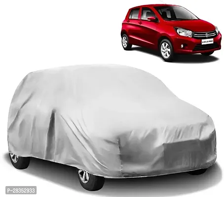 Designer Car Cover For Maruti Celerio Without Mirror Pockets Silver