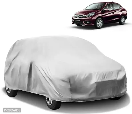 Designer Car Cover For Honda Amaze Without Mirror Pockets Silver