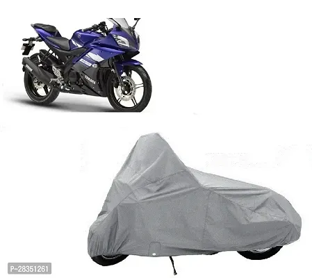 Water Repellent Two Wheeler Bike Cover For Yamaha R15 S Silver-thumb0