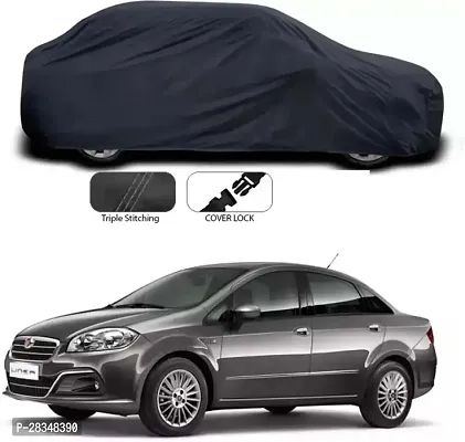 Dust Proof - Car Body Cover For Compatible With Fiat Linea Car Cover - Water Uv Proof - Car Body Cover Life Time Grey Without Mirror