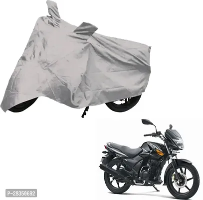 Deeshika Two Wheeler Cover For Tvs Flame, Silver-thumb0