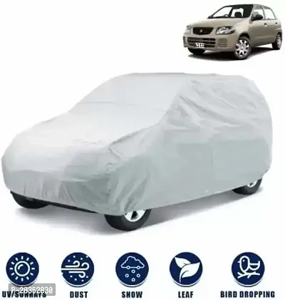 Designer Car Cover For Maruti Suzuki Alto Silver