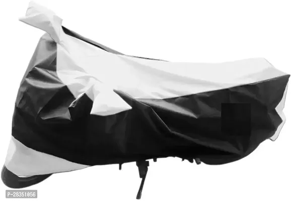 Water-Resistant Two Wheeler Bike Cover For Mahindra Duro Dz White Black