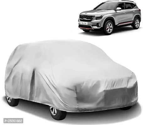 Classic Car Cover For Kia Seltos ,Without Mirror Pockets ,Silver-thumb0