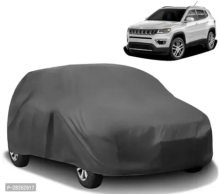 Designer Car Cover For Jeep Compass Without Mirror Pockets Grey