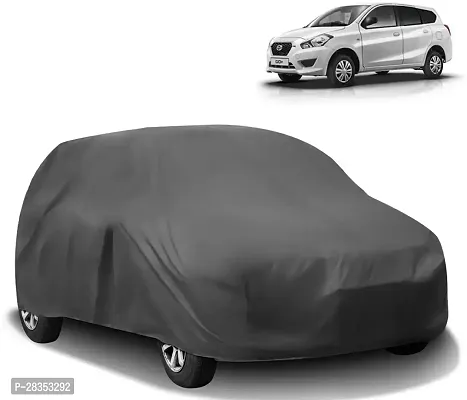 Stylish Car Cover For Datsun Go+ - Without Mirror Pockets - Grey-thumb0