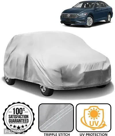 Designer Car Cover For Volkswagen Jetta Without Mirror Pockets Silver