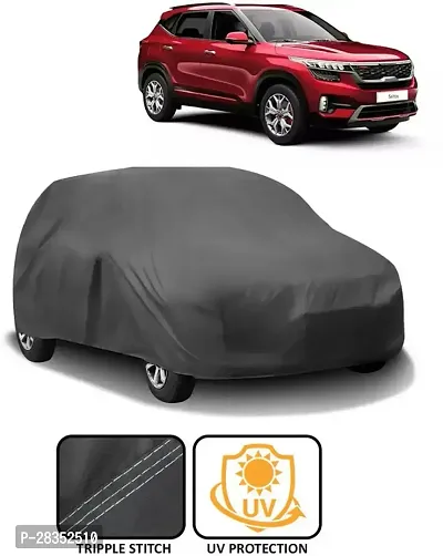 Stylish Car Cover For Kia Seltos - Without Mirror Pockets - Grey