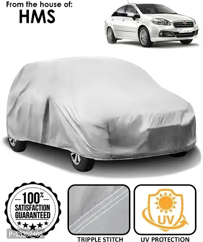 Stylish Car Cover For Fiat Linea - Without Mirror Pockets - Silver