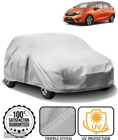 Designer Car Cover For Honda Jazz Without Mirror Pockets Silver-thumb0