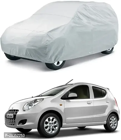 Designer Car Cover Without Mirror Pockets For Maruti Suzuki A-Star-Silver