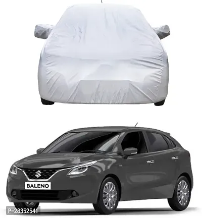 Stylish Car Cover For Maruti Suzuki Baleno With Mirror Pockets Silver, For 2008, 2009, 2006, 2007, 2013, 2005, 2014, 2015, 2012, 2011, 2010, 2016, 2017 Models