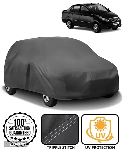 Autoretail Car Cover For Tata Manza Without Mirror Pockets Grey-thumb0