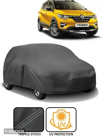 Stylish Car Cover For Renault Triber Without Mirror Pockets Grey