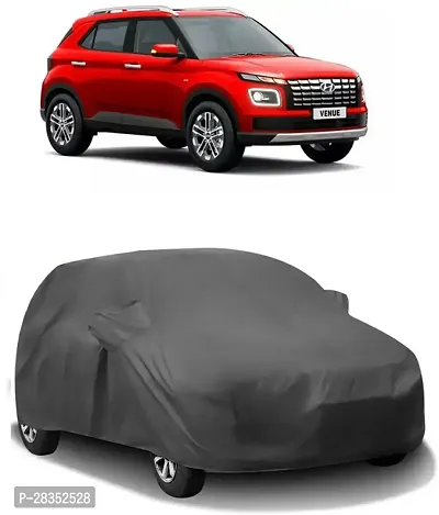 Stylish Car Cover For Hyundai Venue - With Mirror Pockets - Grey