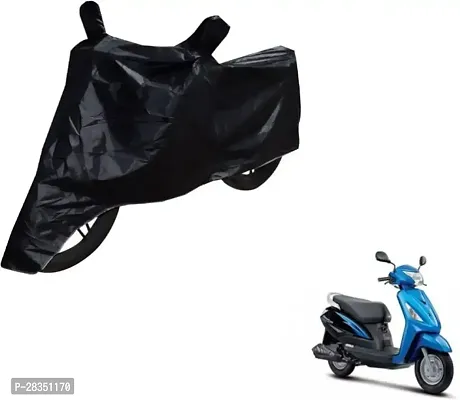 Water-Resistant Two Wheeler Bike Cover For Suzuki Zeus Black-thumb0