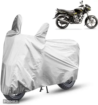 Designer Two Wheeler Cover For Bajaj-Discover 100 Dts-I, Silver-thumb0