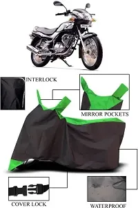 Smwzxyu Waterproof Two Wheeler Cover For Tvs Fiero F2, Green, Black-thumb1