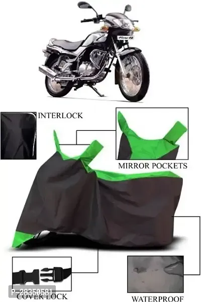 Smwzxyu Waterproof Two Wheeler Cover For Tvs Fiero F2, Green, Black-thumb2