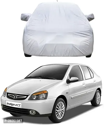 Classic Car Cover For Tata Indigo Cs ,With Mirror Pockets ,Silver-thumb0