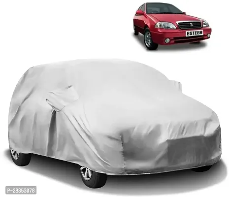 Autoretail Car Cover For Maruti Esteem With Mirror Pockets Silver-thumb0