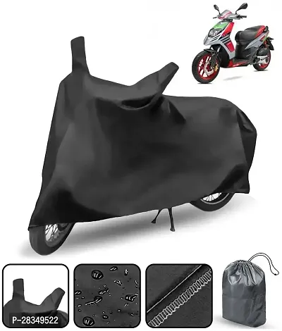 Designer Waterproof Two Wheeler Cover For Aprilia-Sr 150, Black