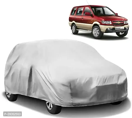 Stylish Car Cover For Chevrolet Tavera Without Mirror Pockets Silver