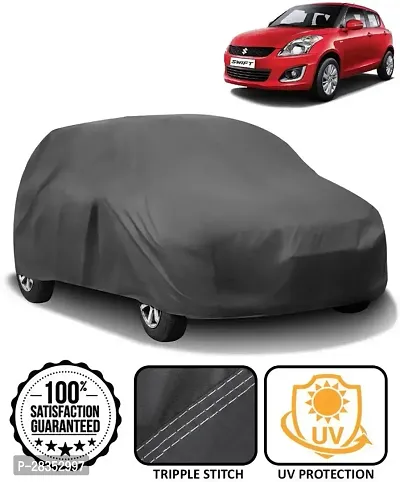 Designer Car Cover For Maruti Swift Without Mirror Pockets Grey-thumb0