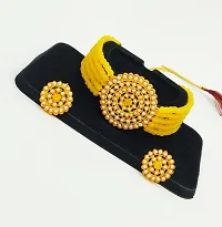 Yellow Alloy Beads Choker Set-thumb1