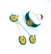 Stylish Green Alloy American Diamond Jewellery Set For Women-thumb3