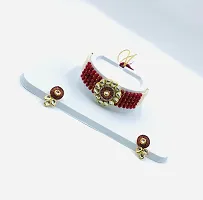 Stylish Alloy Maroon American Diamond Jewellery Set For Women-thumb1