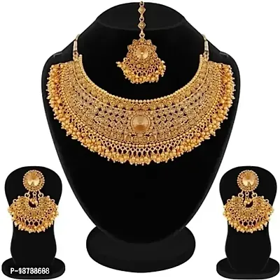 Stylish Women Brass Gold Plated Jewellery Set-thumb0