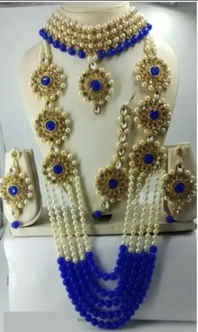 Alloy Pearl Rajwadi Style Jewellery Sets