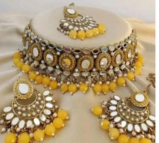 Fancy Alloy Mirror Jewellery Sets for Women