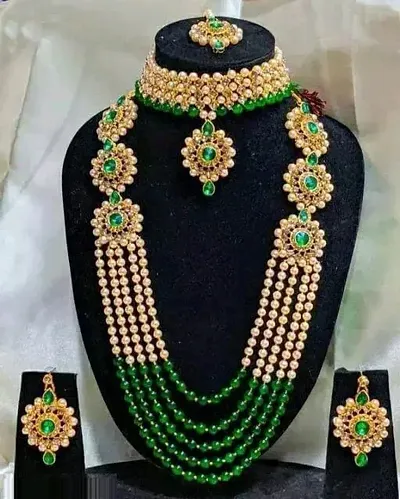 Alloy Pearl Rajwadi Jewellery Sets