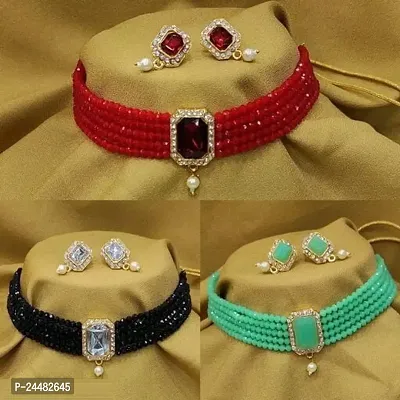Elegant Alloy Jewellery Set for Women Pack Of 3-thumb0