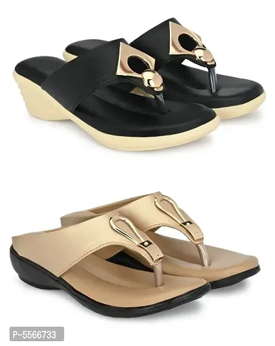 Stylish Synthetic Leather Sandals for women - combo of 2-thumb0
