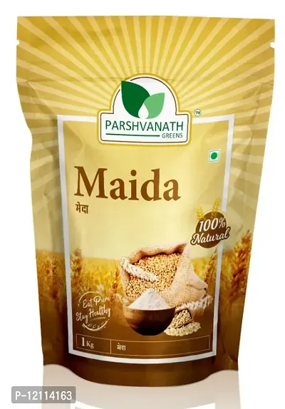 PARSHVANATH GREENS Maida Refined Wheat Flour 1000g Healthy Food for Weight Loss | No Preservatives, No Trans Fats, High Protein Food-thumb0