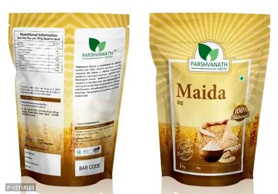 PARSHVANATH GREENS Maida Refined Wheat Flour 1000g Healthy Food for Weight Loss | No Preservatives, No Trans Fats, High Protein Food-thumb3