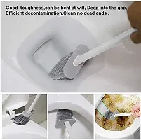 New now Silicone Toilet Brush with Holder Stand , Brush for Bathroom Cleaning, Cleaning Silicone Brush and Holder-thumb4