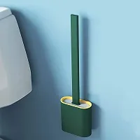 New now Silicone Toilet Brush with Holder Stand , Brush for Bathroom Cleaning, Cleaning Silicone Brush and Holder-thumb2