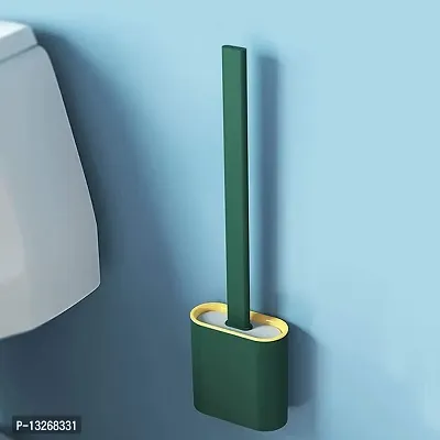 New now Silicone Toilet Brush with Holder Stand , Brush for Bathroom Cleaning, Cleaning Silicone Brush and Holder-thumb3