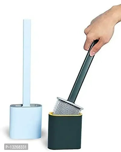 New now Silicone Toilet Brush with Holder Stand , Brush for Bathroom Cleaning, Cleaning Silicone Brush and Holder