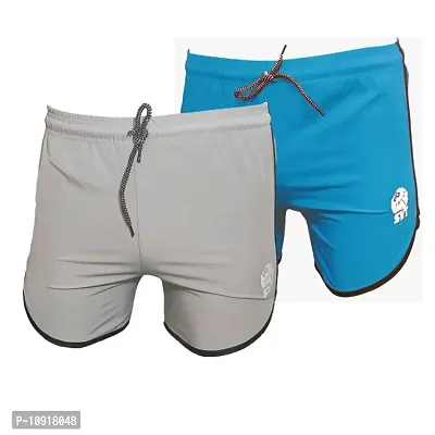Classic Cotton Blend Solid Shorts for Men, Pack of 2-thumb0