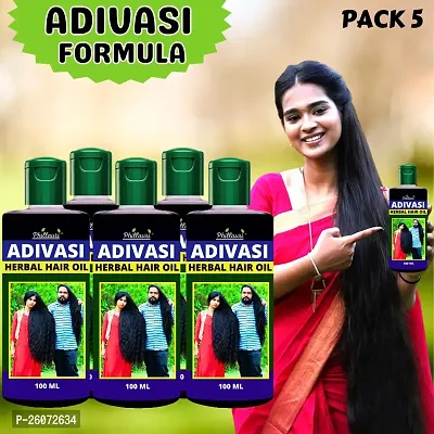 Adivasi Natural Made Powerful Effective Jadibutiya Hair Oil-100Ml-Pack Of 5