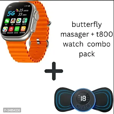 Stylish T800 Smart Watch and  Butterfly Massager Combo-thumb0