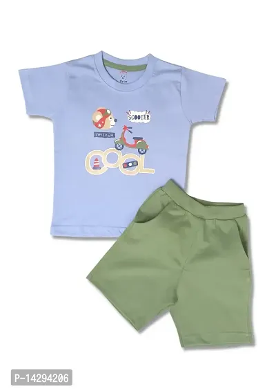Funny Bear Baby Boy Girl Half Sleeve Tshirt Shorts Set (12-18 Months)