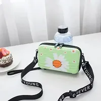 Forever Young cross-body sling box bag for girls and womens | Mini suitcase convertible into cosmetic sling bag | GreenFlower-thumb3